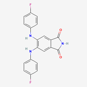 molecular formula C20H13F2N3O2 B1668519 5,6-双[(4-氟苯基)氨基]-1H-异吲哚-1,3(2H)-二酮 CAS No. 145915-60-2