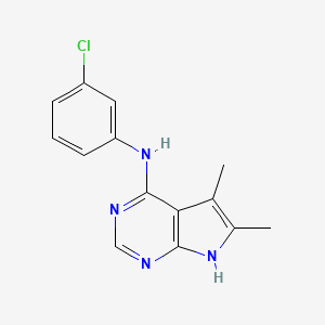 molecular formula C14H13ClN4 B1668526 4-(3-Chlorophenylamino)-5,6-dimethyl-7H-pyrrolo(2,3-d)pyrimidine CAS No. 173458-56-5