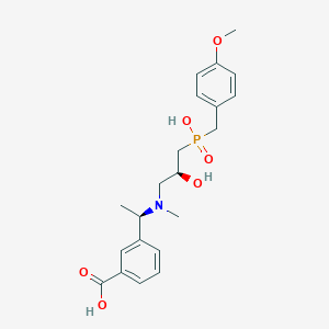 molecular formula C21H28NO6P B1668530 3-[(1R)-1-[[(2S)-2-羟基-3-[羟基-[(4-甲氧苯基)甲基]膦酰基]丙基]-甲基氨基]乙基]苯甲酸 CAS No. 187608-26-0