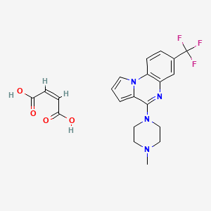 molecular formula C21H21F3N4O4 B1668545 CGS-12066（马来酸盐） CAS No. 1350965-83-1