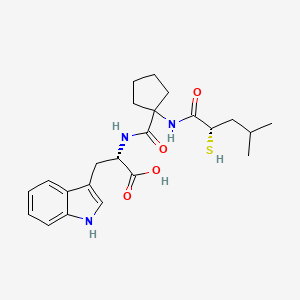 molecular formula C23H31N3O4S B1668551 L-色氨酸，N-((1-(((2S)-2-巯基-4-甲基-1-氧戊基)氨基)环戊基)羰基)- CAS No. 849066-09-7