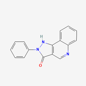 molecular formula C16H11N3O B1668552 2-苯基吡唑并(4,3-c)喹啉-3(5H)-酮 CAS No. 77779-60-3
