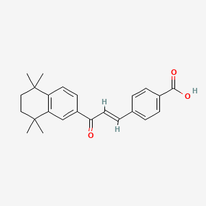 molecular formula C24H26O3 B1668566 4-[3-Oxo-3-(5,5,8,8-tetramethyl-5,6,7,8-tetrahydro-naphthalen-2-YL)-propenyl]-benzoic acid CAS No. 95906-68-6