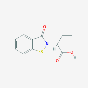 molecular formula C11H11NO3S B166857 2-(3-Oxo-1,2-benzothiazol-2-yl)butanoic acid CAS No. 126684-64-8