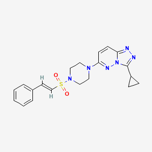 molecular formula C20H22N6O2S B1668601 (E)-3-cyclopropyl-6-(4-(styrylsulfonyl)piperazin-1-yl)-[1,2,4]triazolo[4,3-b]pyridazine CAS No. 1060253-24-8