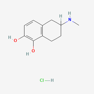 molecular formula C11H16ClNO2 B1668610 1,2-萘二酚，5,6,7,8-四氢-6-(甲基氨基)-，盐酸盐 CAS No. 90060-20-1