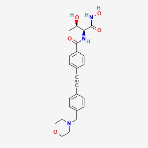 molecular formula C24H27N3O5 B1668622 N-{(1s,2r)-2-羟基-1-[(羟基氨基)羰基]丙基}-4-{[4-(吗啉-4-基甲基)苯基]乙炔基}苯甲酰胺 CAS No. 728865-23-4