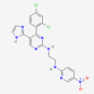 molecular formula C20H16Cl2N8O2 B1668626 1,2-乙二胺，N-(4-(2,4-二氯苯基)-5-(1H-咪唑-2-基)-2-嘧啶基)-N'-(5-硝基-2-吡啶基)- CAS No. 252916-76-0