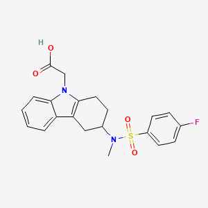 molecular formula C21H21FN2O4S B1668647 2-[3-[(4-氟苯基)磺酰基-甲基氨基]-1,2,3,4-四氢咔唑-9-基]乙酸 CAS No. 844639-57-2