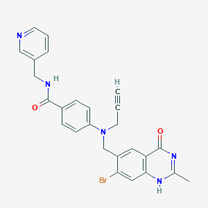 molecular formula C26H22BrN5O2 B1668664 4-[(7-溴-2-甲基-4-氧代-1H-喹唑啉-6-基)甲基-丙-2-炔氨基]-N-(吡啶-3-基甲基)苯甲酰胺 CAS No. 206275-15-2