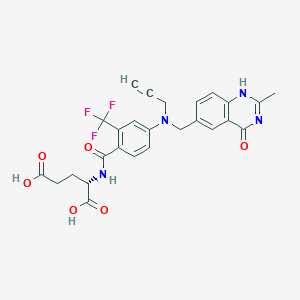 B1668670 (2S)-2-[[4-[(2-methyl-4-oxo-1H-quinazolin-6-yl)methyl-prop-2-ynylamino]-2-(trifluoromethyl)benzoyl]amino]pentanedioic acid CAS No. 112888-26-3