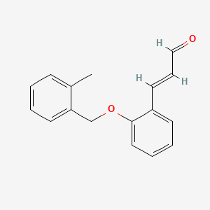 molecular formula C17H16O2 B1668671 2-丙烯醛，3-(2-((2-甲苯基)甲氧基)苯基)- CAS No. 302356-18-9
