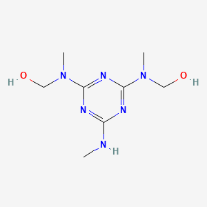 molecular formula C8H16N6O2 B1668677 甲醇，((6-(甲基氨基)-1,3,5-三嗪-2,4-二基)双(甲亚氨基))双- CAS No. 104880-54-8