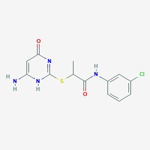 molecular formula C13H13ClN4O2S B1668678 2-[(6-氨基-4-氧代-1H-嘧啶-2-基)硫代]-N-(3-氯苯基)丙酰胺 CAS No. 708235-96-5