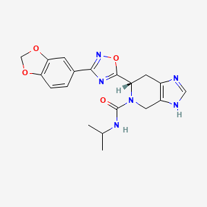 molecular formula C19H20N6O4 B1668688 (6S)-6-[3-(2H-1,3-苯并二氧杂环-5-基)-1,2,4-恶二唑-5-基]-N-(丙烷-2-基)-1H,4H,5H,6H,7H-咪唑并[4,5-c]吡啶-5-甲酰胺 CAS No. 1212663-24-5