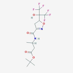 molecular formula C15H20F6N2O5 B1668689 叔丁基 3-(5-(1,1,1,3,3,3-六氟-2-羟基丙烷-2-基)-4,5-二氢异噁唑-3-甲酰氨基)丁酸酯 CAS No. 902146-11-6