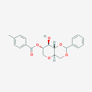 molecular formula C21H22O6 B016687 1,5-Anhydro-4,6-O-benzylidene-2-O-toluoyl-D-glucitol CAS No. 156715-23-0