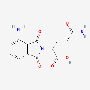 molecular formula C13H13N3O5 B1668729 2H-异吲哚-2-乙酸，4-氨基-α-(3-氨基-3-氧代丙基)-1,3-二氢-1,3-二氧代- CAS No. 2635-64-5