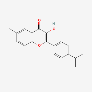 molecular formula C19H18O3 B1668733 3-羟基-6-甲基-2-[4-(甲乙基)苯基]色满-4-酮 CAS No. 854005-84-8