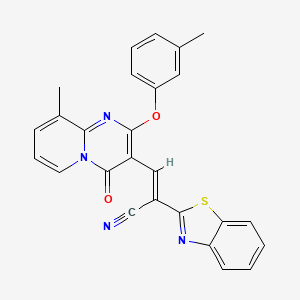 molecular formula C26H18N4O2S B1668734 (E)-2-(1,3-苯并噻唑-2-基)-3-[9-甲基-2-(3-甲基苯氧基)-4-氧代吡啶并[1,2-a]嘧啶-3-基]丙-2-烯腈 CAS No. 620112-78-9