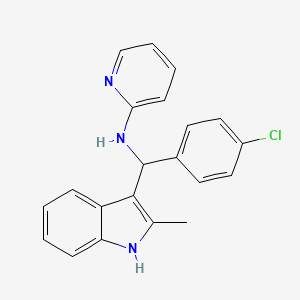 molecular formula C21H18ClN3 B1668745 N-[(4-氯苯基)-(2-甲基-1H-吲哚-3-基)甲基]吡啶-2-胺 CAS No. 305372-78-5