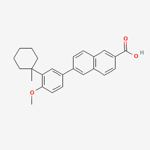 B1668751 6-(4-Methoxy-3-(1-methylcyclohexyl)phenyl)-2-naphthalenecarboxylic acid CAS No. 143984-56-9