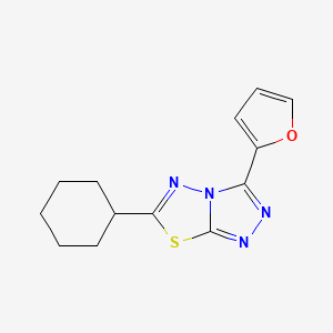 molecular formula C13H14N4OS B1668765 6-环己基-3-(呋喃-2-基)-[1,2,4]三唑并[3,4-b][1,3,4]噻二唑 CAS No. 577696-37-8