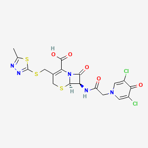 molecular formula C18H15Cl2N5O5S3 B1668821 头孢扎酮 CAS No. 56187-47-4