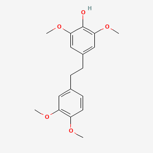 B1668921 Phenol, 4-[2-(3,4-dimethoxyphenyl)ethyl]-2,6-dimethoxy- CAS No. 156951-82-5