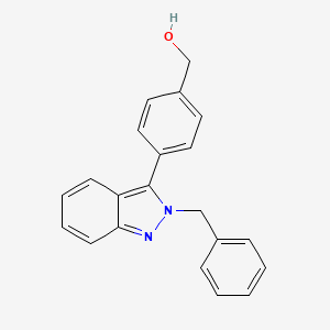 molecular formula C21H18N2O B1668922 [4-(2-Benzyl-2H-indazol-3-yl)phenyl]methanol CAS No. 886755-63-1