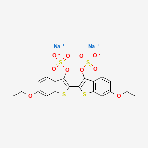 B1668955 [2,2'-Bibenzo[b]thiophene]-3,3'-diol, 6,6'-diethoxy-, bis(hydrogen sulfate), disodium salt CAS No. 10126-87-1