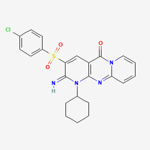 B1668989 3-[(4-chlorophenyl)sulfonyl]-1-cyclohexyl-2-imino-1,2-dihydro-5H-dipyrido[1,2-a:2',3'-d]pyrimidin-5-one CAS No. 606953-74-6