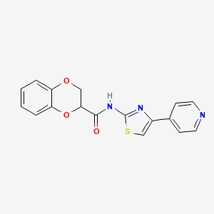 B1669002 N-(4-pyridin-4-yl-1,3-thiazol-2-yl)-2,3-dihydro-1,4-benzodioxine-3-carboxamide CAS No. 681173-76-2