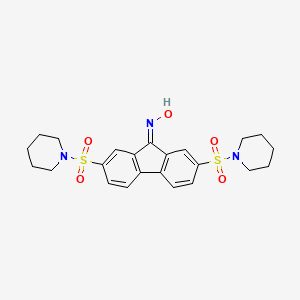 molecular formula C23H27N3O5S2 B1669022 2,7-bis(piperidin-1-ylsulfonyl)-9H-fluoren-9-one oxime CAS No. 300802-28-2