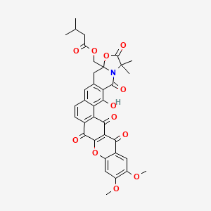 molecular formula C36H31NO12 B1669104 (16-hydroxy-11,12-dimethoxy-1,1-dimethyl-2,8,14,15,17-pentaoxo-1,2,8,14,15,17-hexahydrochromeno[2',3':6,7]naphtho[2,1-g]oxazolo[3,2-b]isoquinolin-3a(4H)-yl)methyl 3-methylbutanoate CAS No. 122535-63-1