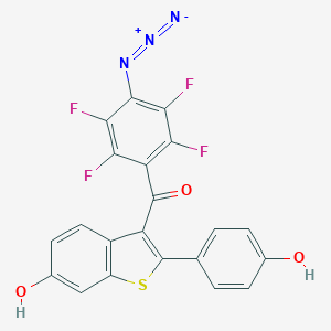 molecular formula C21H9F4N3O3S B166911 3-(4-Azido-2,3,5,6-tetrafluorobenzoyl)-6-hydroxy-2-(4-hydroxyphenyl)benzo(b)thiophene CAS No. 131589-59-8