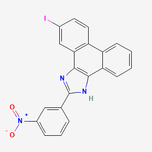 molecular formula C21H12IN3O2 B1669124 5-iodo-2-(3-nitrophenyl)-1H-phenanthro[9,10-d]imidazole CAS No. 330217-12-4