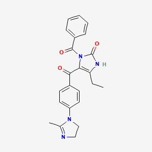 B1669127 2H-Imidazol-2-one, 1-benzoyl-5-(4-(4,5-dihydro-2-methyl-1H-imidazol-1-yl)benzoyl)-4-ethyl-1,3-dihydro- CAS No. 132523-92-3