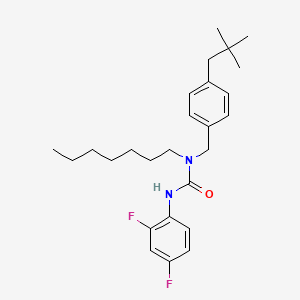 Urea, N'-(2,4-difluorophenyl)-N-((4-(2,2-dimethylpropyl)phenyl)methyl)-N-heptyl-