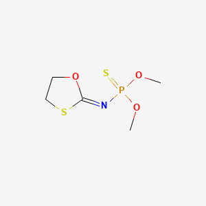 molecular formula C5H10NO3PS2 B1669148 O,O-Dimethyl 1,3-oxathiolan-2-ylidenephosphoramidothioate CAS No. 14371-55-2
