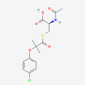 molecular formula C15H18ClNO4S2 B1669206 Clofibrate mercapturate CAS No. 84489-15-6