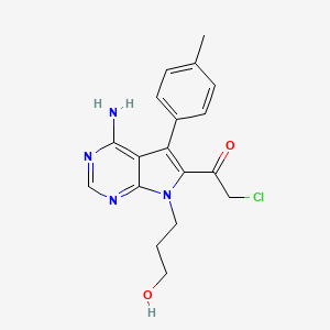B1669267 1-(4-Amino-7-(3-hydroxypropyl)-5-(p-tolyl)-7h-pyrrolo[2,3-d]pyrimidin-6-yl)-2-chloroethanone CAS No. 821794-90-5