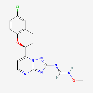 molecular formula C16H17ClN6O2 B1669273 (E)-N-{7-[1-(4-氯-2-甲基苯氧基)乙基]-[1,2,4]三唑并[1,5-a]嘧啶-2-基}-N'-甲氧基亚甲基亚胺酰胺 CAS No. 477865-59-1