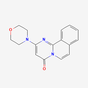 molecular formula C16H15N3O2 B1669304 2-吗啉-4H-嘧啶并[2,1-a]异喹啉-4-酮 CAS No. 168425-64-7