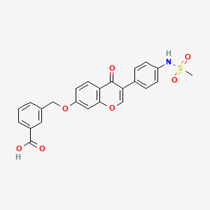 molecular formula C24H19NO7S B1669351 3-(((3-(4-((Methylsulfonyl)amino)phenyl)-4-oxo-4H-chromen-7-yl)oxy)methyl)benzoic acid CAS No. 1005334-57-5