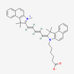 molecular formula C40H42N2O2 B1669372 6-[(2E)-1,1-二甲基-2-[(2E,4E)-5-(1,1,3-三甲基苯并[e]吲哚-3-鎓-2-基)戊-2,4-二烯亚基]苯并[e]吲哚-3-基]己酸酯 CAS No. 1144107-80-1