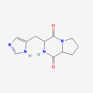 molecular formula C11H14N4O2 B1669413 Cyclo(his-pro) CAS No. 53109-32-3
