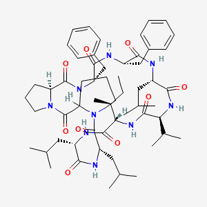 molecular formula C57H85N9O9 B1669414 Linus cyclopeptide 9 CAS No. 33302-55-5