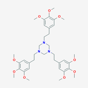 molecular formula C36H51N3O9 B166944 Methylenemescaline trimer CAS No. 125730-74-7
