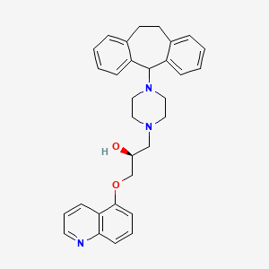 molecular formula C31H33N3O2 B1669465 1-Piperazineethanol, 4-(10,11-dihydro-5H-dibenzo(a,d)cyclohepten-5-yl)-alpha-((5-quinolinyloxy)methyl)-, (S)- CAS No. 154531-78-9